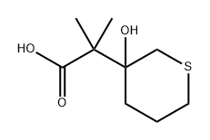2H-Thiopyran-3-acetic acid, tetrahydro-3-hydroxy-α,α-dimethyl- Structure