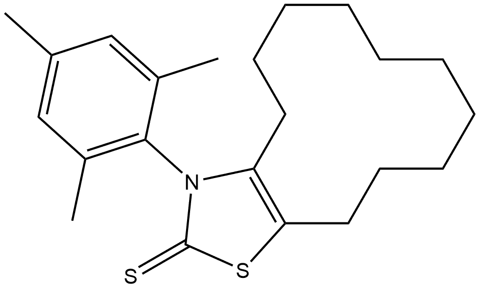 3-Mesityl-4,5,6,7,8,9,10,11,12,13-decahydrocyclododeca[d]thiazole-2(3H)-thione Structure