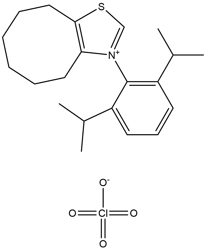 3-(2,6-diisopropylphenyl)-4,5,6,7,8,9-hexahydrocycloocta[d]thiazol-3-ium perchlorate Structure