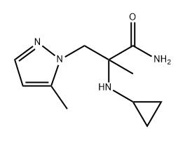 1H-Pyrazole-1-propanamide, α-(cyclopropylamino)-α,5-dimethyl- Structure