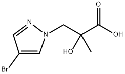 1H-Pyrazole-1-propanoic acid, 4-bromo-α-hydroxy-α-methyl- 구조식 이미지