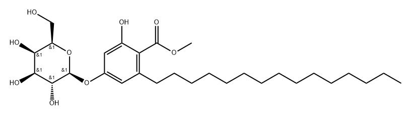 Benzoic acid, 4-(β-D-galactopyranosyloxy)-2-hydroxy-6-pentadecyl-, methyl ester Structure