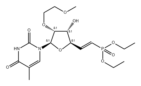 1-[(5E)-5,6-Dideoxy-6-(diethoxyphosphinyl)-2-O-(2-methoxy ethyl)-β-D-ribo-hex-5-enofuranosyl]-5-methyluracil Structure