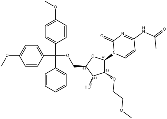 Cytidine, N-acetyl-5'-O-[bis(4-methoxyphenyl)phenylmethyl]-2'-O-(2-methoxyethyl)- Structure