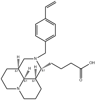 2-[(4-ethenylphenyl)methyl]decahydro-(1R,3aS,10aR,10bS)- 1H,4H-pyrido[3,2,1-ij][1,6]naphthyridine-1-butanoic acid 구조식 이미지