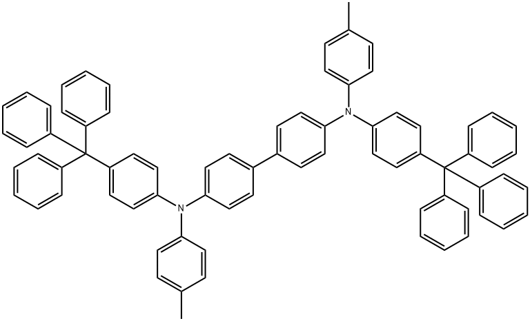 N,N′-Bis-(4-methyl-phenyl)-N,N'-bis-(4-triphenylmethyl-phenyl)benzidine sublimed Structure