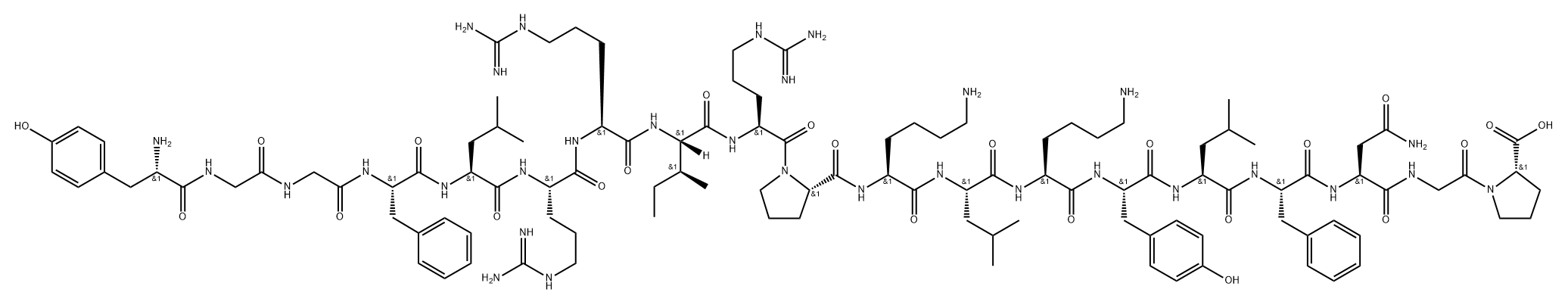 dynorphin A (1-13), Tyr(14)-Leu(15)-Phe(16)-Asn(17)-Gly(18)-Pro(19)- Structure