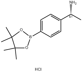 Benzenemethanamine, α-methyl-4-(4,4,5,5-tetramethyl-1,3,2-dioxaborolan-2-yl)-, hydrochloride (1:1), (αR)- Structure