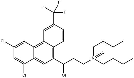 9-Phenanthrenemethanol, 1,3-dichloro-α-[2-(dibutyloxidoamino)ethyl]-6-(trifluoromethyl)- Structure