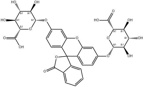 β-D-Glucopyranosiduronic acid, 3-oxospiro[isobenzofuran-1(3H),9'-[9H]xanthene]-3',6'-diyl bis- Structure