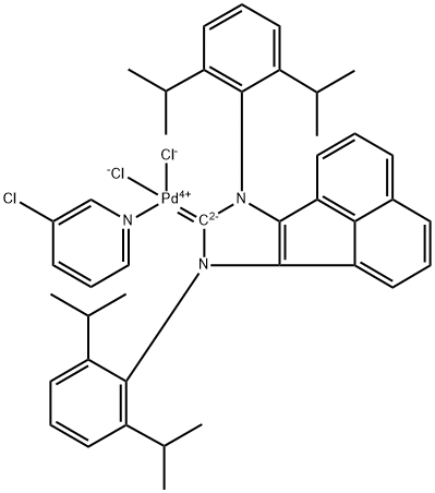 Palladium, [7,9-bis[2,6-bis(1-methylethyl)phenyl]-7,9-dihydro-8H-acenaphth[1,2-d]imidazol-8-ylidene]dichloro(3-chloropyridine-κN)-, (SP-4-1)- Structure