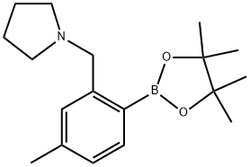 1-(5-methyl-2-(4,4,5,5-tetramethyl-1,3,2-dioxaborolan-2-yl)benzyl)pyrrolidine Structure