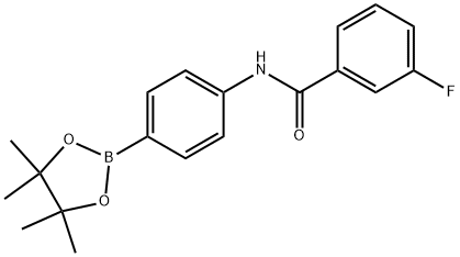 Benzamide, 3-fluoro-N-[4-(4,4,5,5-tetramethyl-1,3,2-dioxaborolan-2-yl)phenyl]- Structure