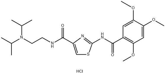 4-Thiazolecarboxamide, N-[2-[bis(1-methylethyl)amino]ethyl]-2-[(2,4,5-trimethoxybenzoyl)amino]-, hydrochloride (1:1) Structure