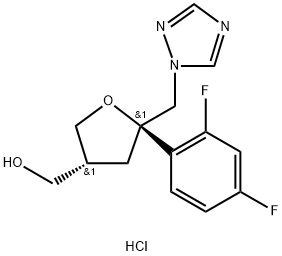 D-threo-Pentitol, 2,5-anhydro-1,3,4-trideoxy-2-C-(2,4-difluorophenyl)-4-(hydroxymethyl)-1-(1H-1,2,4-triazol-1-yl)-, hydrochloride (1:1) Structure