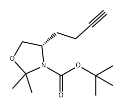 tert-butyl (S)-4-(but-3-yn-1-yl)-2,2-dimethyloxazolidine-3-carboxylate 구조식 이미지