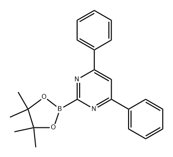 Pyrimidine, 4,6-diphenyl-2-(4,4,5,5-tetramethyl-1,3,2-dioxaborolan-2-yl)- Structure