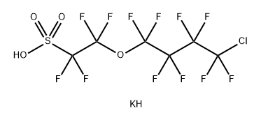 Ethanesulfonic acid, 2-(4-chloro-1,1,2,2,3,3,4,4-octafluorobutoxy)-1,1,2,2-tetrafluoro-, potassium salt (1:1) Structure