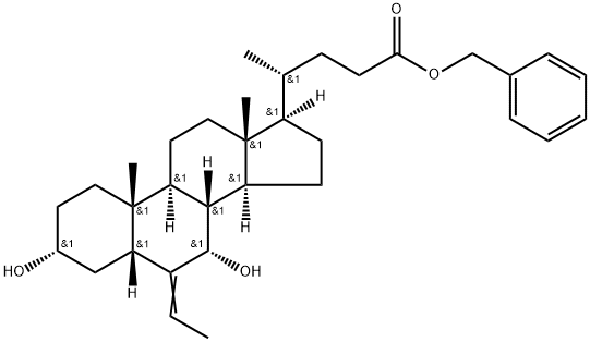 benzyl 3α,7α-dihydroxy-6-ethyliden-5β-cholan-24-oate Structure