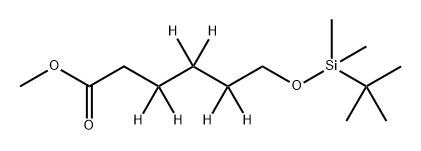 Hexanoic-3,3,4,4,5,5-d6 acid, 6-[[(1,1-dimethylethyl)dimethylsilyl]oxy]-, methyl ester Structure