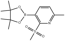 Pyridine, 6-methyl-2-(methylsulfonyl)-3-(4,4,5,5-tetramethyl-1,3,2-dioxaborolan-2-yl)- Structure