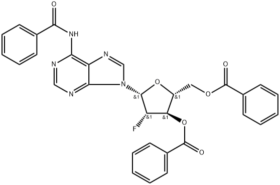 (2R,3R,4S,5R)-5-(6-benzamido-9H-purin-9-yl)-2-((benzoyloxy)methyl)-4-fluorotetrahydrofuran-3-yl benzoate(WXC03257) Structure