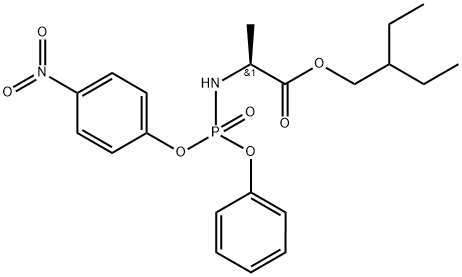 N-[(S)-(4-nitrophenoxy)phenoxyphosphinyl]-L-Alanine 2-ethylbutyl ester 구조식 이미지