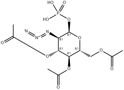 α-D-Glucopyranose, 2-azido-2-deoxy-, 3,4,6-triacetate 1-(dihydrogen phosphate) 구조식 이미지