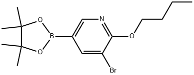 3-Bromo-2-butoxy-5-(4,4,5,5-tetramethyl-1,3,2-dioxaborolan-2-yl)pyridine Structure