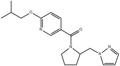 (2-((1H-pyrazol-1-yl)methyl)pyrrolidin-1-yl)(6-isobutoxypyridin-3-yl)methanone Structure