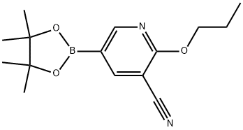 2-Propoxy-5-(4,4,5,5-tetramethyl-1,3,2-dioxaborolan-2-yl)-3-pyridinecarbonitrile Structure