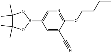 2-Butoxy-5-(4,4,5,5-tetramethyl-1,3,2-dioxaborolan-2-yl)-3-pyridinecarbonitrile Structure