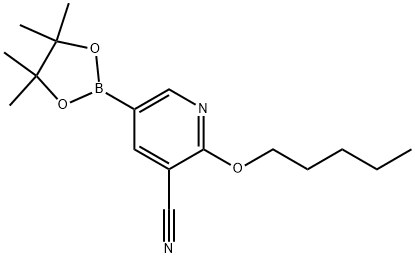 3-Pyridinecarbonitrile, 2-(pentyloxy)-5-(4,4,5,5-tetramethyl-1,3,2-dioxaborolan-2-yl)- Structure