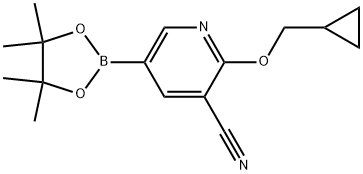 3-Pyridinecarbonitrile, 2-(cyclopropylmethoxy)-5-(4,4,5,5-tetramethyl-1,3,2-dioxaborolan-2-yl)- Structure