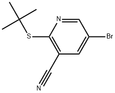 5-Bromo-2-[(1,1-dimethylethyl)thio]-3-pyridinecarbonitrile Structure