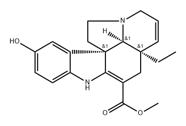 Aspidospermidine-3-carboxylic acid, 2,3,6,7-tetradehydro-15-hydroxy-, methyl ester, (5α,12R,19α)- 구조식 이미지