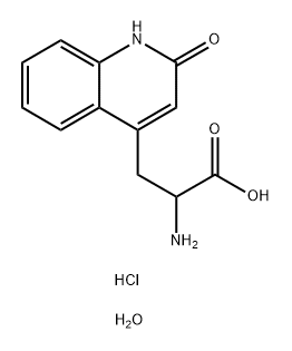 4-Quinolinepropanoic acid, α-amino-1,2-dihydro-2-oxo-, hydrochloride, hydrate		 Structure