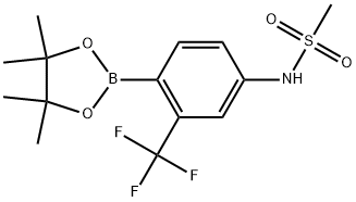 Methanesulfonamide, N-[4-(4,4,5,5-tetramethyl-1,3,2-dioxaborolan-2-yl)-3-(trifluoromethyl)phenyl]- Structure