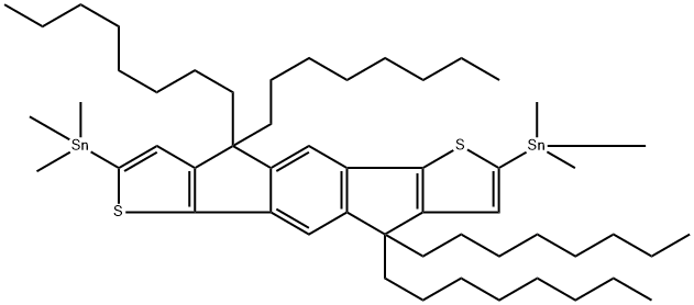 Stannane, 1,1'-(4,9-dihydro-4,4,9,9-tetraoctyl-s-indaceno[1,2-b:5,6-b']dithiophene-2,7-diyl)bis[1,1,1-trimethyl- Structure