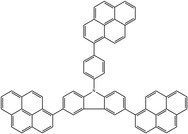 3,6-dipyren-1-yl-9-(4'-pyren-1-ylphenyl) carbazole Structure