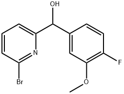 2-Pyridinemethanol, 6-bromo-α-(4-fluoro-3-methoxyphenyl)- Structure