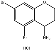 2H-1-Benzopyran-4-amine, 5,7-dibromo-3,4-dihydro-, hydrochloride (1:1) Structure