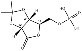 2,3-O-isopropylidene-D-ribono-1,4-lactone 5-(dihydrogen phosphate) 구조식 이미지