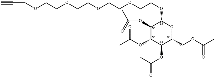 Propargyl-PEG5-tetra-Ac-beta-D-glucose Structure