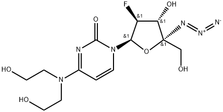 4'-C-Azido-2'-deoxy-2'-fluoro-4-[bis(2-hydroxyethyl)]-b-D-arabinocytidine Structure