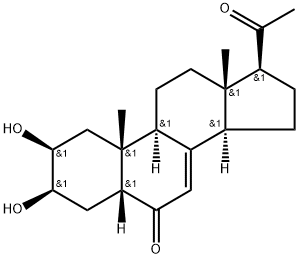 Pregn-7-ene-6,20-dione, 2,3-dihydroxy-, (2β,3β,5β)- Structure