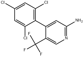 2-Amino-4-(2,4,6-trichlorophenyl)-5-(trifluoromethyl)pyridine Structure