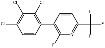 2-Fluoro-3-(2,3,4-trichlorophenyl)-6-(trifluoromethyl)pyridine Structure