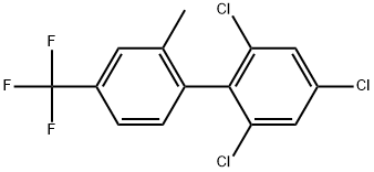 2,4,6-Trichloro-2'-methyl-4'-(trifluoromethyl)-1,1'-biphenyl Structure