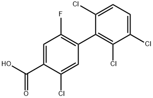 2-Fluoro-5,2',3',6'-tetrachlorobiphenyl-4-carboxylic acid Structure